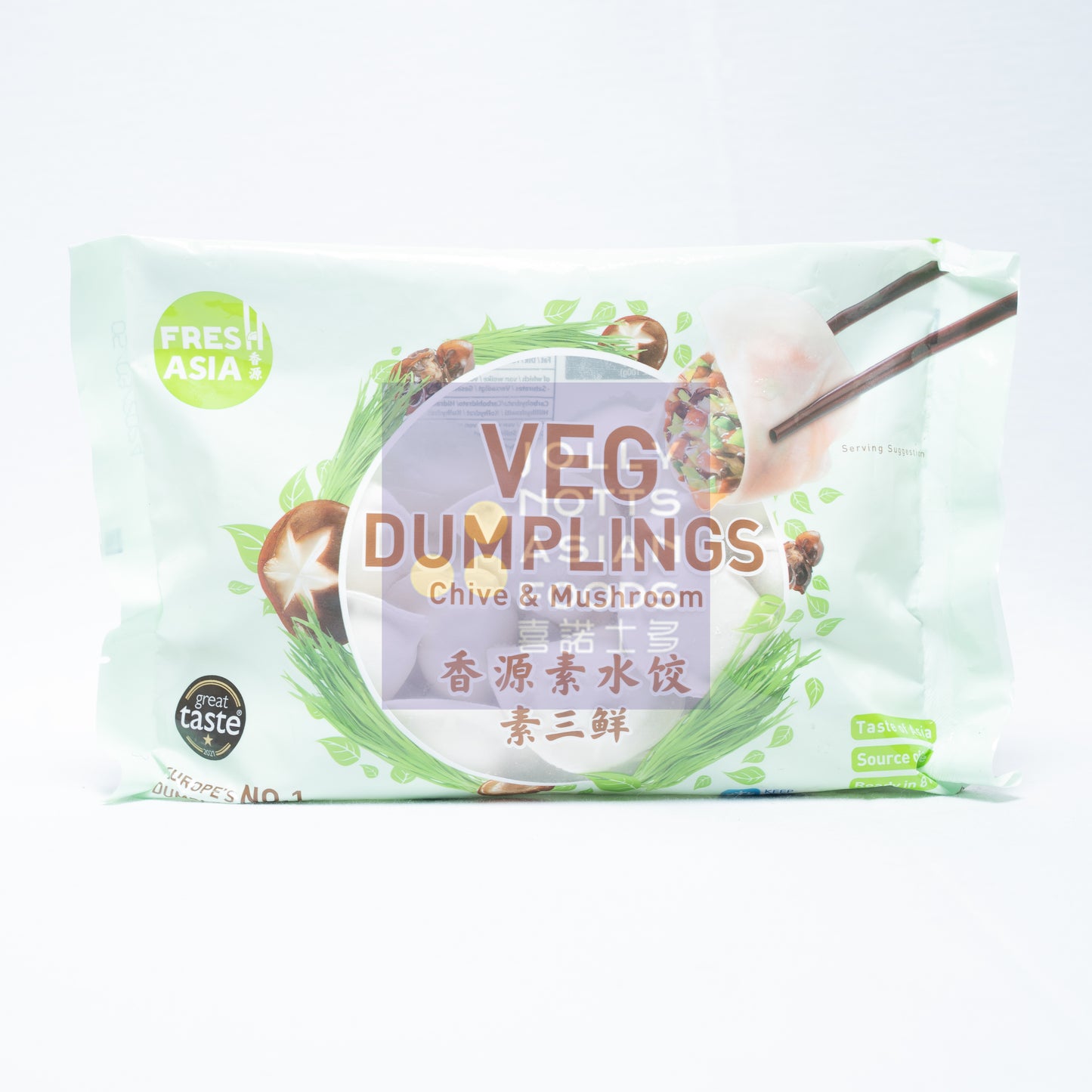FRESHASIA Veg Dumpling Chives & Mushroom 450g 香源素水餃 450g